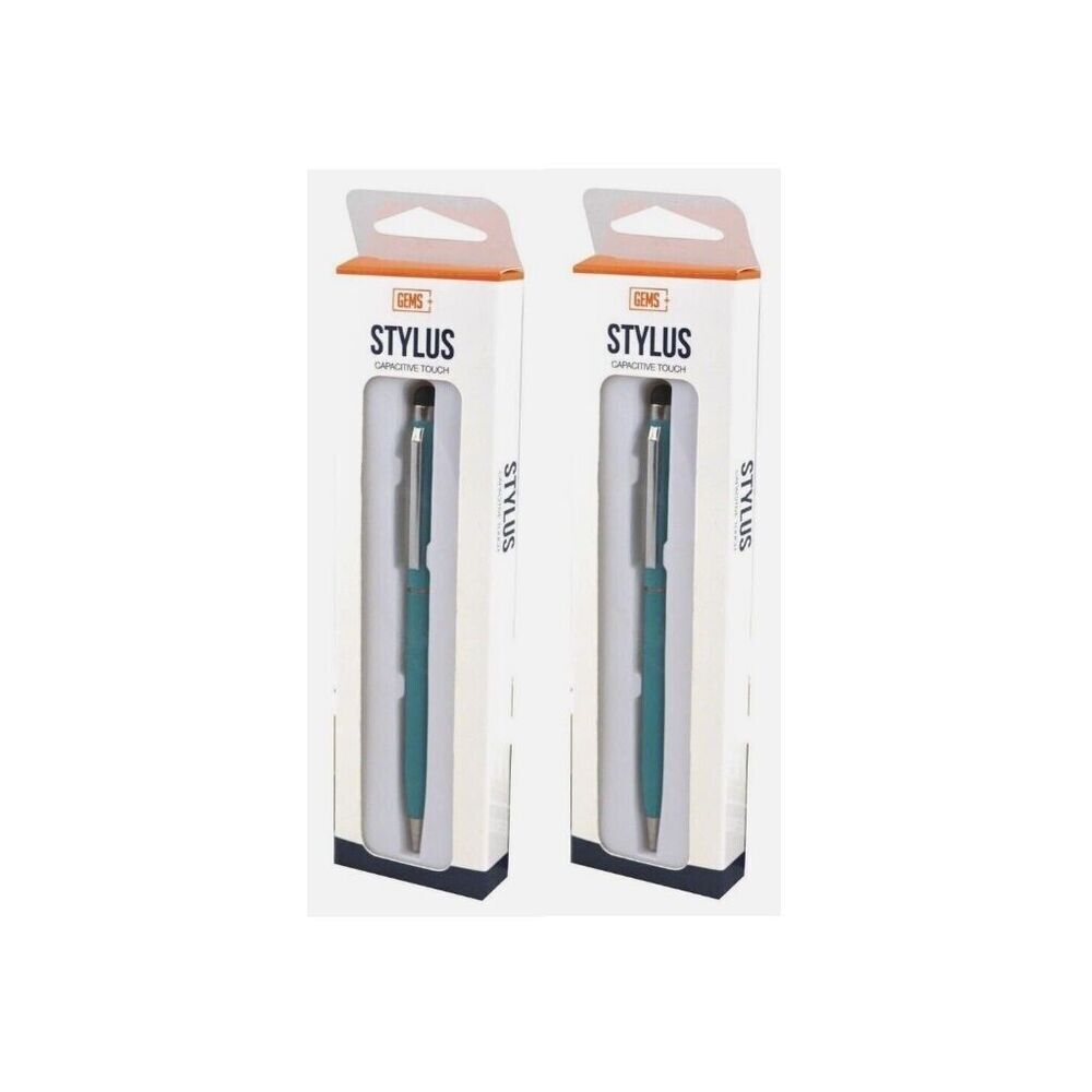 GEMS (Lot of 2) Computer/Laptop Stylus and Ball Point Pen Combo TEAL